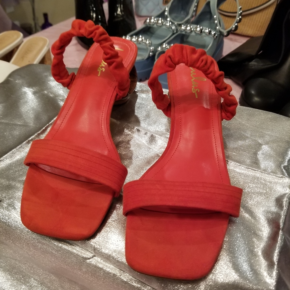 Lulus Slip on Dark Orange Sandals